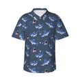 thumbnail image 1 of Fotbe Cartoon Shark Camisa Hawaiana para Hombre Unisex – Camisa Casual de Verano con Botones de Manga Corta de Algodón y Lino,Small, 1 of 7