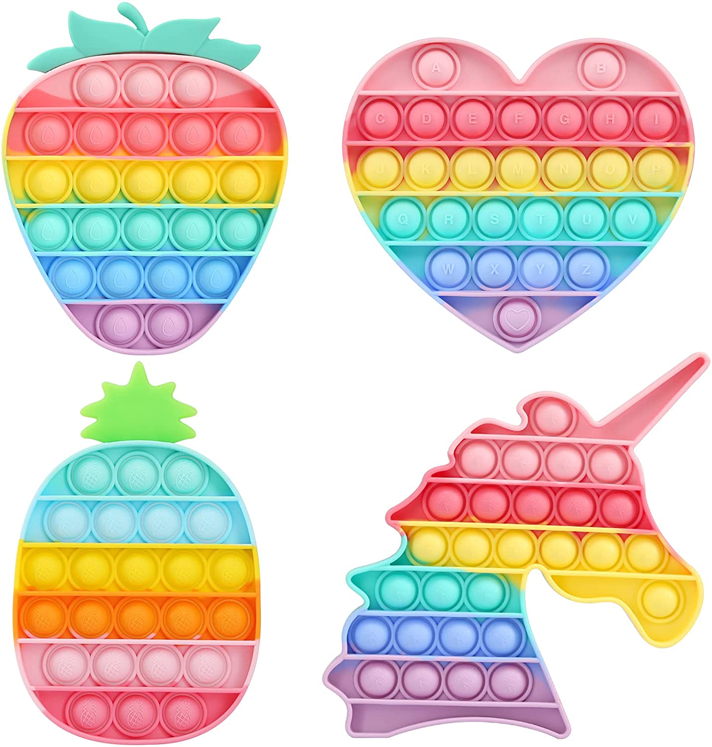 Pop Its Fidget Toys Sensory Stress Reliever Pop Push Bubbles Multi