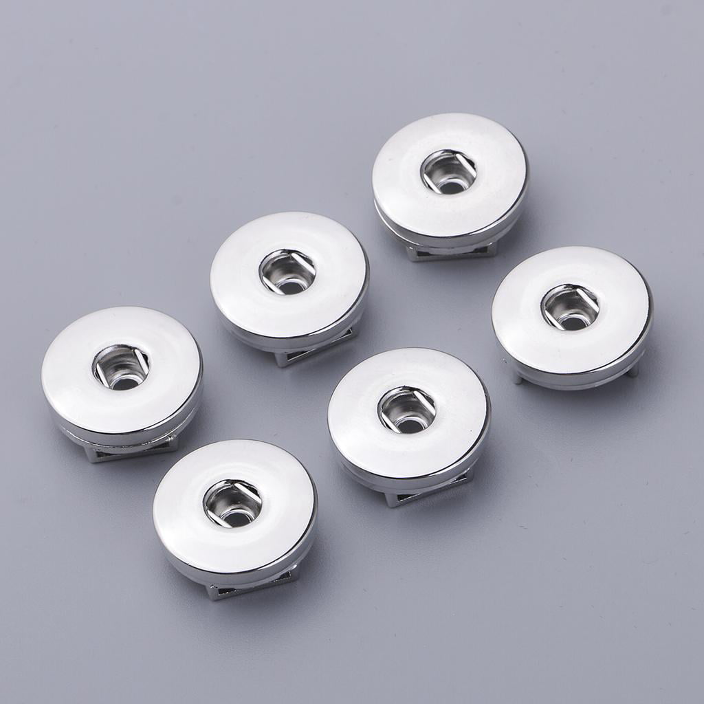 6pcs Alloy Slide Charm Base For 18/12mm Bracelet Necklace Fit 18mm Snap Button 