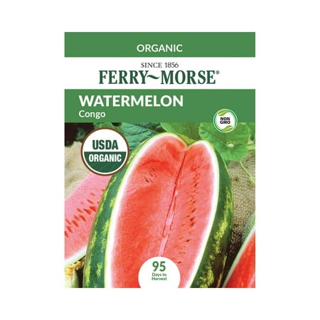 Ferry-Morse Organic 750MG Watermelon Congo Annual Fruit Seeds, Full Sun