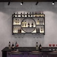 thumbnail image 2 of Botellero Vino Pared Mueble Bar Garrafeira de Vino Wine Rack con Soporte Copas Colgante e Luce LED Mini Bar para Casa Barra para Bar Cocina Comedor Sala de Estar(Black,100cm/39.37in), 2 of 4