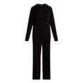 thumbnail image 5 of Joyspun Women's Fleece Long Sleeve Top and Straight Leg Pants Lounge Set, 2-Piece, Sizes XS-3X, 5 of 5