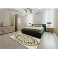 thumbnail image 4 of Ahgly Company Indoor Round Patterned Wood Brown Area Rugs, 4' Round, 4 of 6