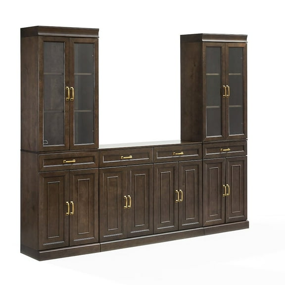 Crosley Furniture Stanton 3-Piece Sideboard And Glass Door Pantry Set
