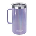 thumbnail image 2 of Ezprogear 40 oz Stainless Steel Coffee Mug Double Wall Beer Tumbler Vacuum Insulated Camping Cup with Handle and Lid (Glitter Violet), 2 of 6