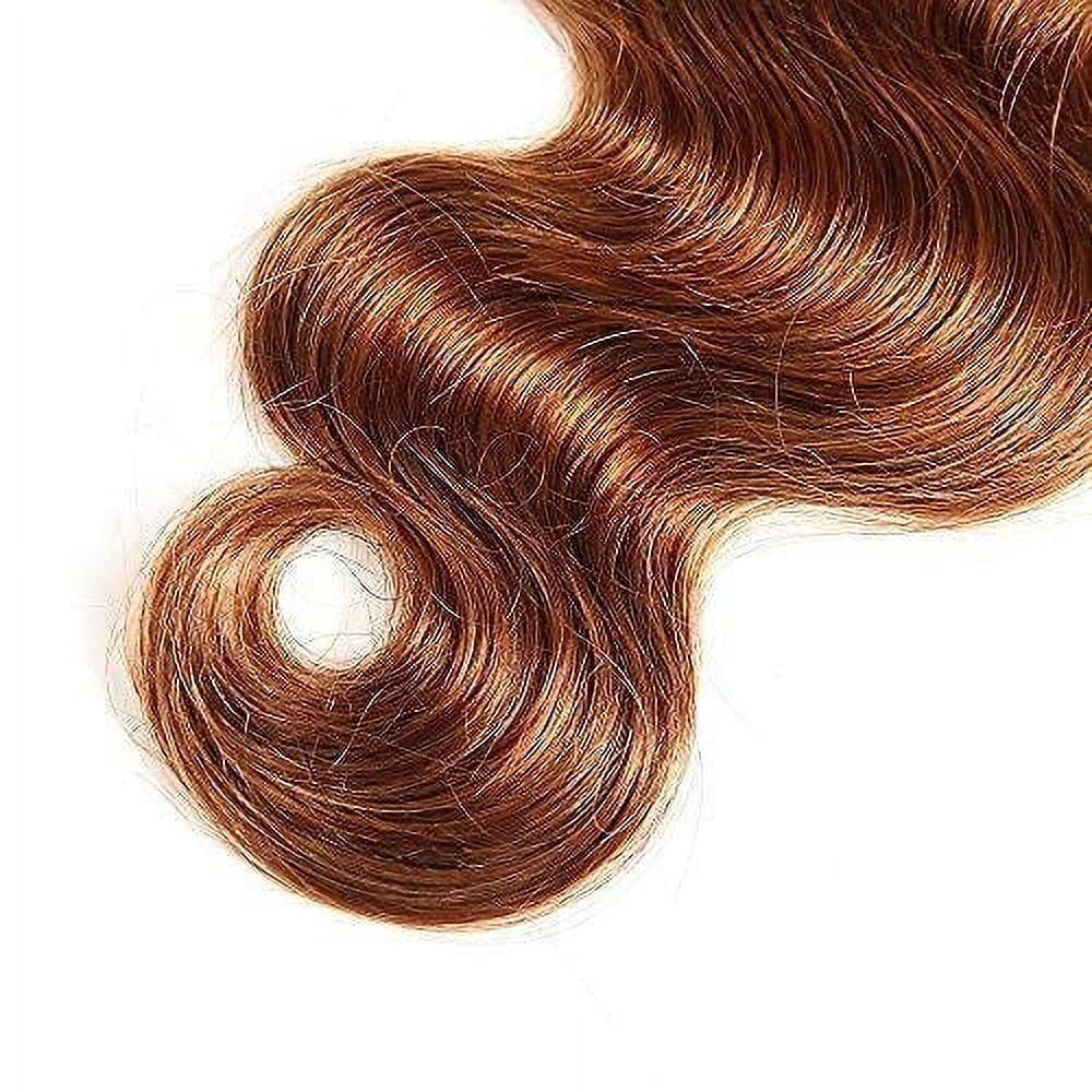 Two Tone Ombre Brazilian Body Wave Hair Brazilian Remy Virgin Human Hair Weave Bundles 100% Unprocessed Body Wave Human Hair Extensions T4/30 Medium Brown/Medium Auburn 20"