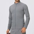 thumbnail image 5 of StSilkitty Mens Athletic Jacket Full Zip Long Sleeve Mock Neck Jacket Lightweight Breathable Running Hiking Fishing Coat, 5 of 6