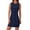 Navy, variant on Young Adult Dresses Fashion Women Solid Color Sleeveless Round Neck Button Work Short Dress S-2XL Gift for Her