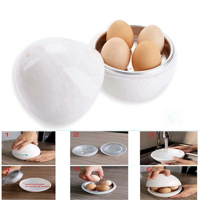 4X Egg Pod - Microwave Egg Boiler Cooker Egg Steamer Perfectly  Eggs and Detaches the Shell