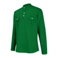 thumbnail image 4 of WTOBBYMen's Pure Linen Long Sleeve Shirt with Double Chest Pockets, Loose Fit Breathable Button Up for Casual Vacation Style & Beach Relaxation Outfits,Green 2XL, 4 of 4