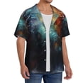 thumbnail image 2 of Gukieu Colorful Ink Style Dragon Print Men's Short-sleeved Shirts, Button-down Pocket Shirts, T-shirts, Beach Vacation Travel Summer Clothing-3X-Large, 2 of 5