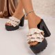 thumbnail image 2 of Zapatos de Caminata de las Mujeres de Moda Y Versátil Tacón de Encaje Más Tamaño Primavera Y Verano Zapatillas Cómodas de Moda, 2 of 9