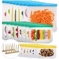 thumbnail image 1 of Sacs de Rangement Alimentaires Réutilisables, Lot de 24 Sacs de Congélation Réutilisables Sans Bpa, Sacs de Rangement Étanches pour Aliments (8 Sacs Réutilisables Gallon & 8 Sacs Réutilisables Sandwich), 1 of 5