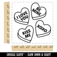 thumbnail image 2 of Valentine's Day Conversation Hearts Square Rubber Stamp Stamping Scrapbooking Crafting - Medium 1.75in, 2 of 7