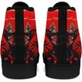 thumbnail image 3 of Coolcustomize Mens High Top Sneakers Lace-Up Gothic Designed Casual Steet Canvas Shoes for Women Red and Black Skull Shoes, 3 of 7