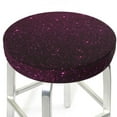 thumbnail image 3 of Pofeuu Dark Purple Glitter Print Round Bar Stool Covers - Super Soft and Washable Elastic Stool Cushion Slipcover Easy Clean Velvet-13 inch, 3 of 7