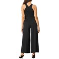 thumbnail image 3 of INSPIRE CHIC Cross Neck Jumpsuits for Women's Wide Leg Sleeveless Full Length Romper XS Black, 3 of 6