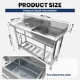 thumbnail image 3 of Modern Stainless Steel Sink, Large Cleaning Basin, Simple Maintenance Finish, Stainless Wash Basin (Single Bowl) , for Kitchen, Bathroom, Work Corner, 3 of 15