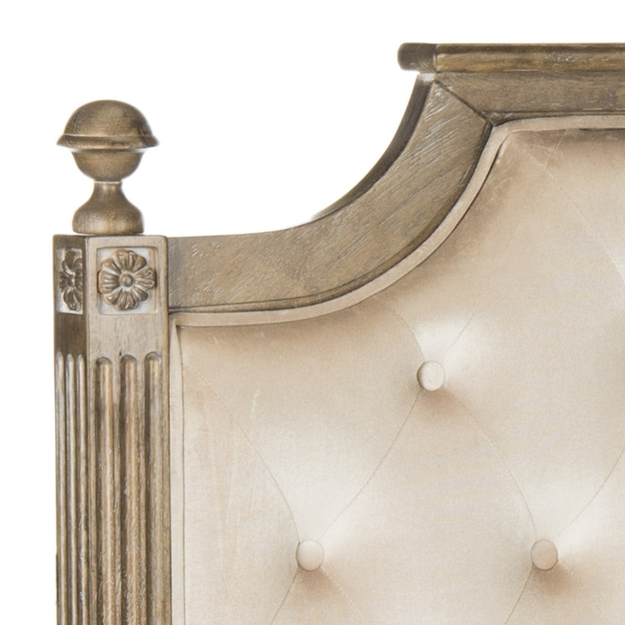 SAFAVIEH Rustic Wood Tufted Upholstered Headboard, Queen, Beige Velvet