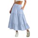thumbnail image 3 of Faldas Largas para Mujeres Verano Suelto Casual Cómodo Sólido A-Línea Cintura Elástica, Poliéster Ligero, Versátil para la Fiesta Diaria de Citas, 3 of 8