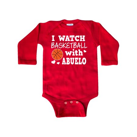 

Inktastic I Watch Basketball with Abuelo Gift Baby Boy Long Sleeve Bodysuit
