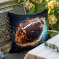 thumbnail image 5 of Sport Football Throw Pillow Cover with Fire Cotton Linen Cushion Cover Throw Pillow Case with Invisible Zipper for Couch Sofa Bed Chair Car 26x26 Inch, 5 of 9