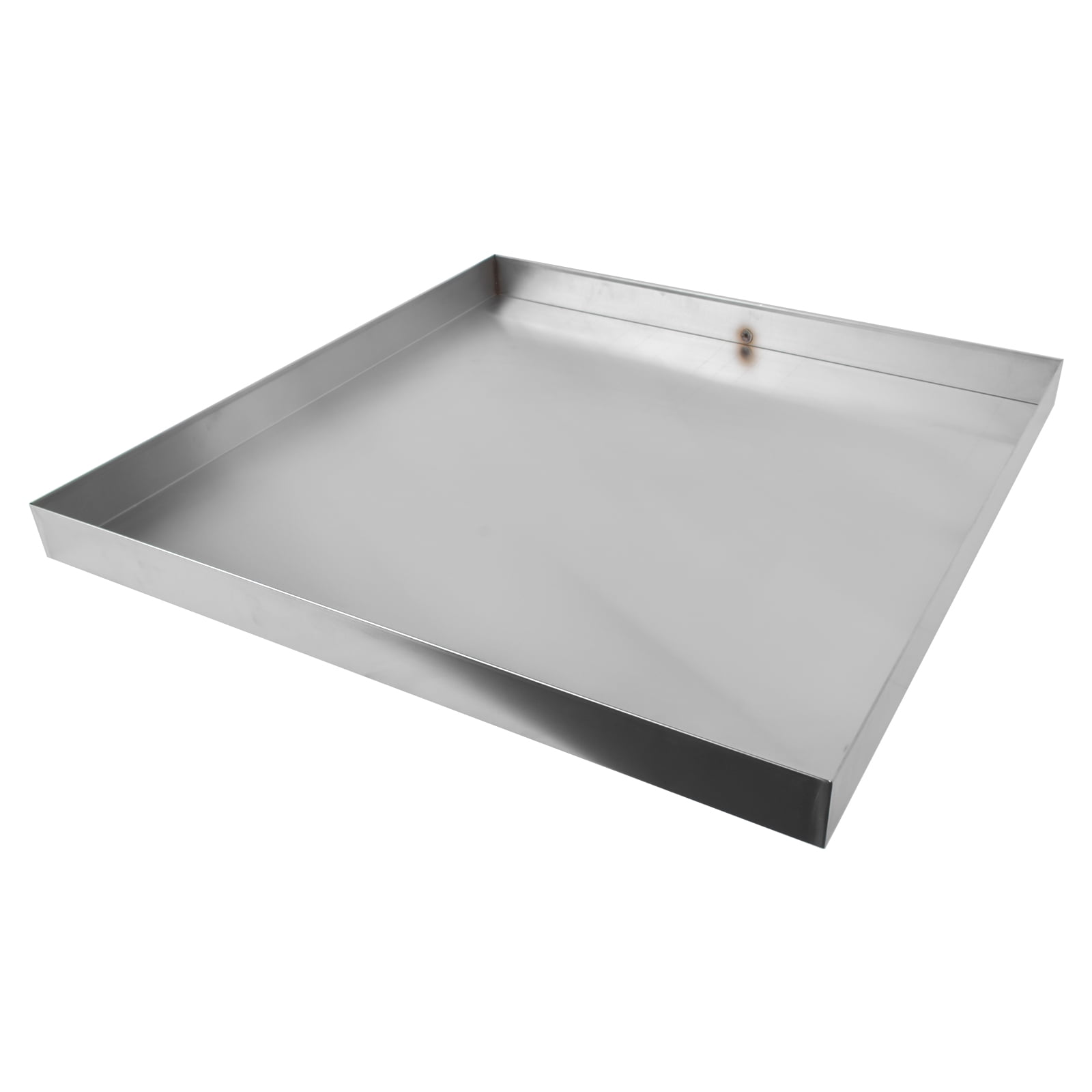 GELUOXI 32 x 32 x 2.5 Inch Washing Machine Pan Stainless Steel Washing Machine Drain Pan Heavy Duty Compact Washer Drip Tray with Drain Hole & Hose Adapter