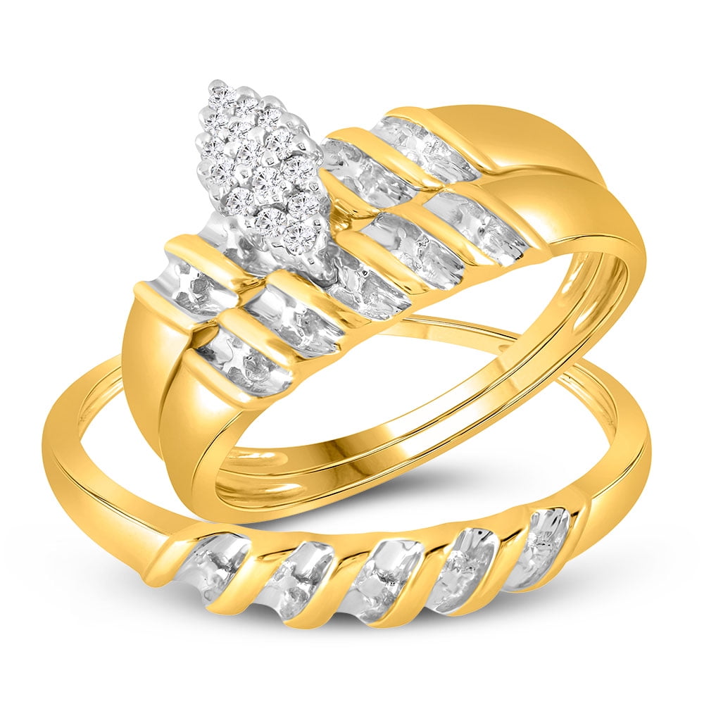 Diamond2Deal 10k Yellow Gold Diamond Marquiseshape