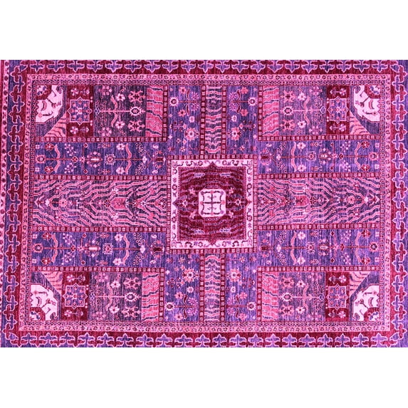 Ahgly Company Indoor Rectangle Abstract Pink Modern Area Rugs, 8' x 10'