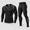 1Black-Print+1Black-Reflective, variant on Alpinario Men's Compression Set Quick Dry Breathable Long Sleeve Shirt and Pants Athletic Base Layer for Running Gym Workout