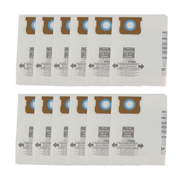 Bolsa de polvo con filtro de vacío, 12 Uds., para tienda Vac, bolsa de filtro de 10-14 galones Hy