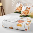 thumbnail image 4 of Manfei Cartoon Dog Quilt Full, Autumn Rustic Scenery Full Bedspread Sets, White, 3 Pieces, 1 Coverlet and 2 Pillowcases, 4 of 7