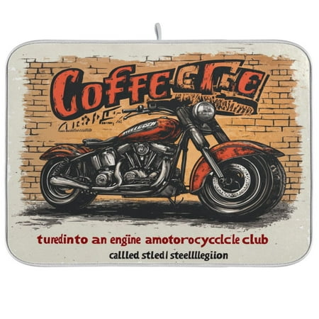 

Dish Drying Mat 16 x 18 Highly Absorbent Microfiber for Dishes Utensils Grunge Style