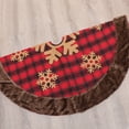 thumbnail image 4 of Christmas Tree Skirt , Snowflake Pattern Burlap Buffalo Plaid Tree Skirt Large Christmas Tree Skirt 48 Inch, 4 of 8