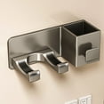 thumbnail image 2 of Estante de almacenamiento para secador de pelo, soporte para secador de pelo montado en la pared para baño sin perforaciones, estante de almacenamiento para secador de pelo para baño, 2 of 5