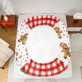 thumbnail image 5 of Homewish Xmas Gingerbread Man 4-Piece Full Size Sheets for Kids Children Teens,Geometric Plaid Stripes Bed Sheets,Merry Christmas Lightweight Sheet Sets,Lightweight Room Decor, 5 of 7