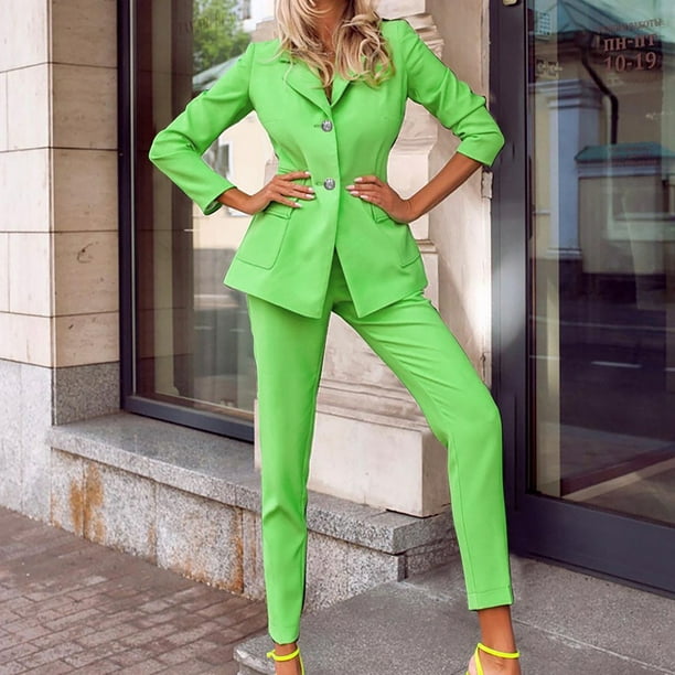nsendm Womens Pants Adult Female Clothes Trousers Suit Women Fashion Casual  Clothes Long Sleeve Assorted Colors High Waist Women Jumpsuits And Rompers  Green Size M 