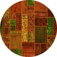 thumbnail image 1 of Ahgly Company Indoor Round Oriental Yellow Modern Area Rugs, 8' Round, 1 of 4