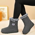 thumbnail image 2 of Gray Women S Winter Boots Featuring Round Toe And Mid Heel Great For Leisure Wear And Everyday Activities, 2 of 6