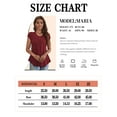 thumbnail image 3 of VOIANLIMO Women's Casual Crewneck Wine Red Blouses for women Petal Short Sleeve Dressy Raglan Tops, Small, 3 of 5