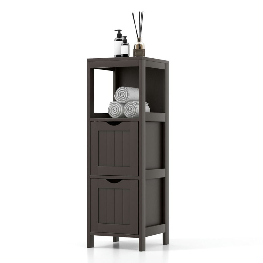 Finihen Bathroom Storage Cabinet, Bathroom Floor Cabinet, Wooden Bathroom Floor Cabinet with Removable Drawers, for Bathroom, Living Room, Bedroom, Kitchen, Brown Finihen Bathroom Storage Cabinet, Bathroom Floor Cabinet, Wooden Bathroom Floor Cabinet with Removable Drawers, for Bathroom, Living Room, Bedroom, Kitchen, Brown