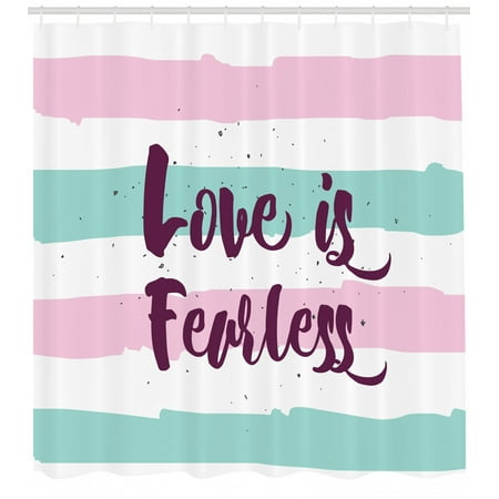 Romantic Shower Curtain Love Is Fearless Inspirational