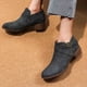 thumbnail image 3 of NECHOLOGY Botas Mujer Adulto Femenino Zapatos Botines mujer Cuero Artificial Otoño E Invierno Tacones Bajos Gruesos Cremallera Botines Cortos Zapatos De Punta Redonda (Blue, 9), 3 of 5