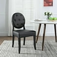 thumbnail image 4 of Modway Button Dining Vinyl Side Chair in Black, 4 of 4