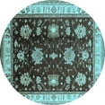 thumbnail image 1 of Ahgly Company Indoor Round Oriental Light Blue Traditional Area Rugs, 3' Round, 1 of 4