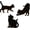 3pcs, variant on Cat Shadow Night Light Set, LED Cat Silhouette Wall Light with Lights & Sound Sensor, Cute Animal Projection Lamp, Decorative Ambient Night Lamps, for Hallway Decor, Cats Lovers Gifts (3pcs)