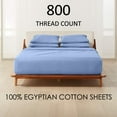 thumbnail image 2 of ABORN 800-Thread-Count, 100% Egyptian Cotton, 6 PC Alaskan King Light Blue 12" Deep Pockets, 2 of 8