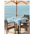 thumbnail image 3 of Outdoor Tablecloths with Umbrella Hole & Zipper, Teal Blue 60x60 Inch Square Tablecloths, Modern Abstract Art Ombre Striped Waterproof Table Cloth, Patio/Pool/Picnic Table Covers, 3 of 8