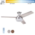 thumbnail image 5 of Harbor Breeze Mac II 52-in Brushed Nickel Color-changing Indoor Flush Mount Ceiling Fan with Light and Remote (3-Blade), 5 of 10