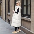 thumbnail image 2 of Long waistcoat women autumn and winter loose sleeveless feather cotton jacket warm coat waistcoat women's clothing, 2 of 4